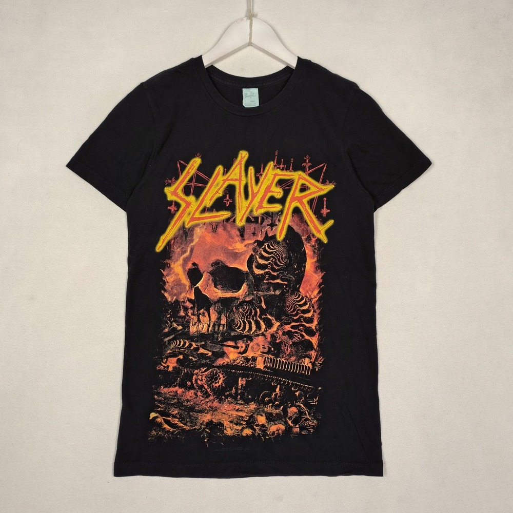 Slayer Final World Tour 2018 2019 T-Shirt Black Skull Graphic Band Tee Small